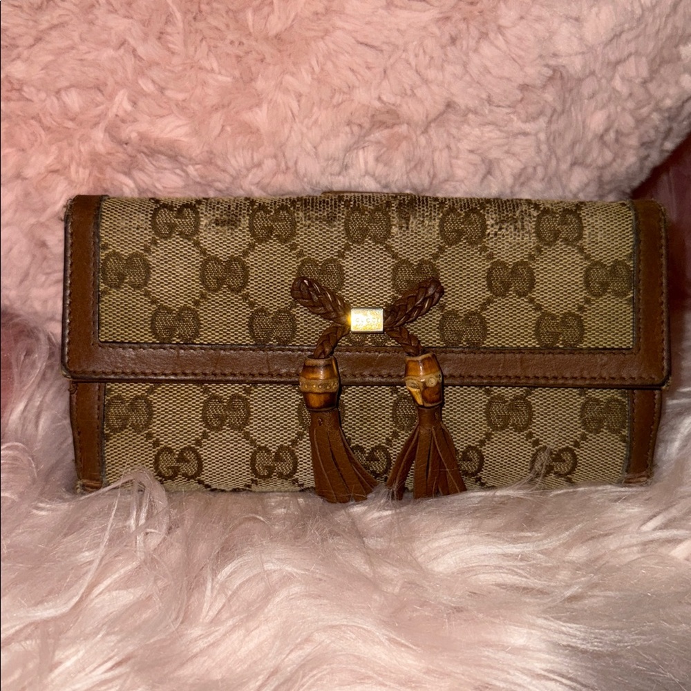 Authentic Vintage Gucci Brown Monogram Wallet